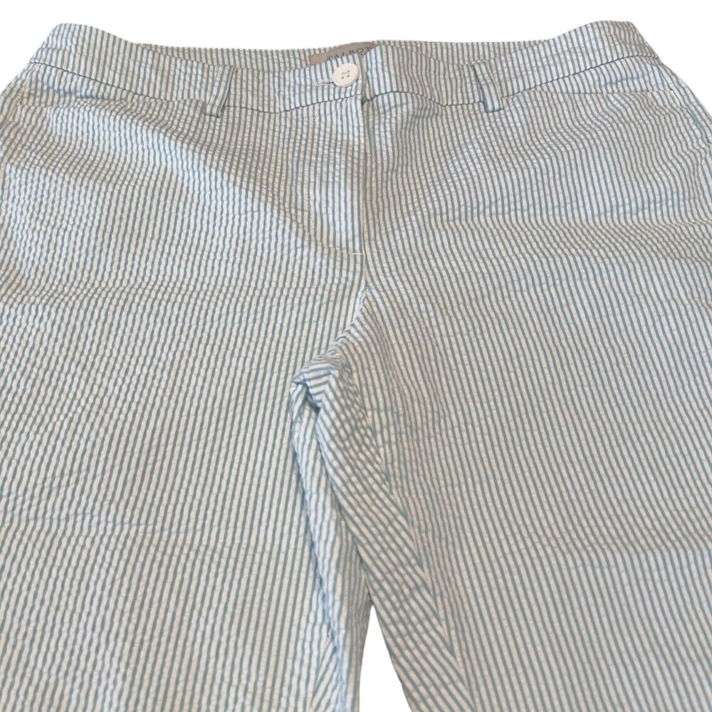 Talbots Blue‎ White Striped Capri Crop Pants Women's 10P Petite